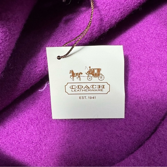 NWT New Coach 100% Lambs Wool Amethyst Purple Beret Size M/L main image 6